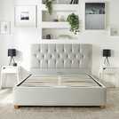 CL Boutique Velvet Double Ottoman Bedframe Light Silver - British product