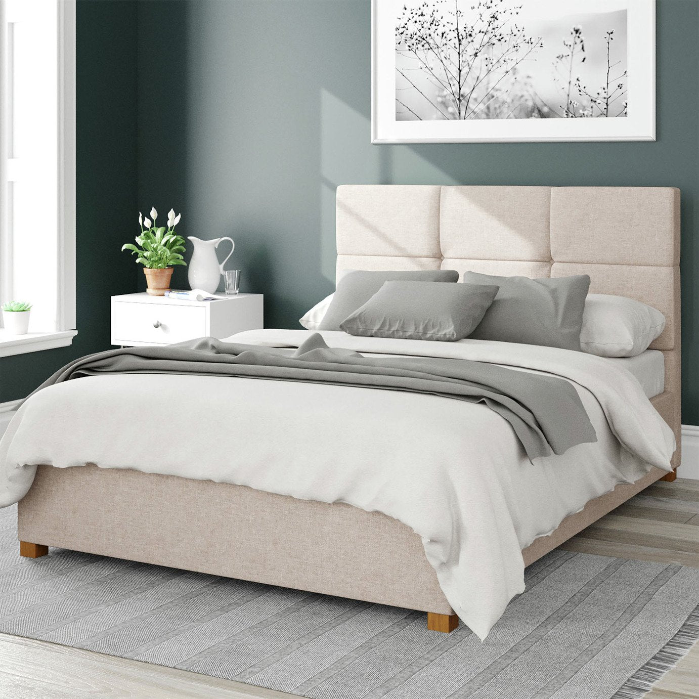 Kingsize Ottoman Bedframe in Natural - British product