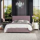 LLB Estella Velvet Small Double Ottoman Bedframe in Blush, UK version