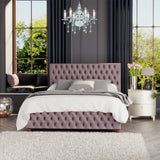 LLB Seren Velvet Superking Ottoman Bedframe in Blush, UK version
