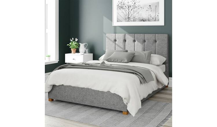 Aspire Hepburn Twill Grey Ottoman Bedframe Kingsize - British product