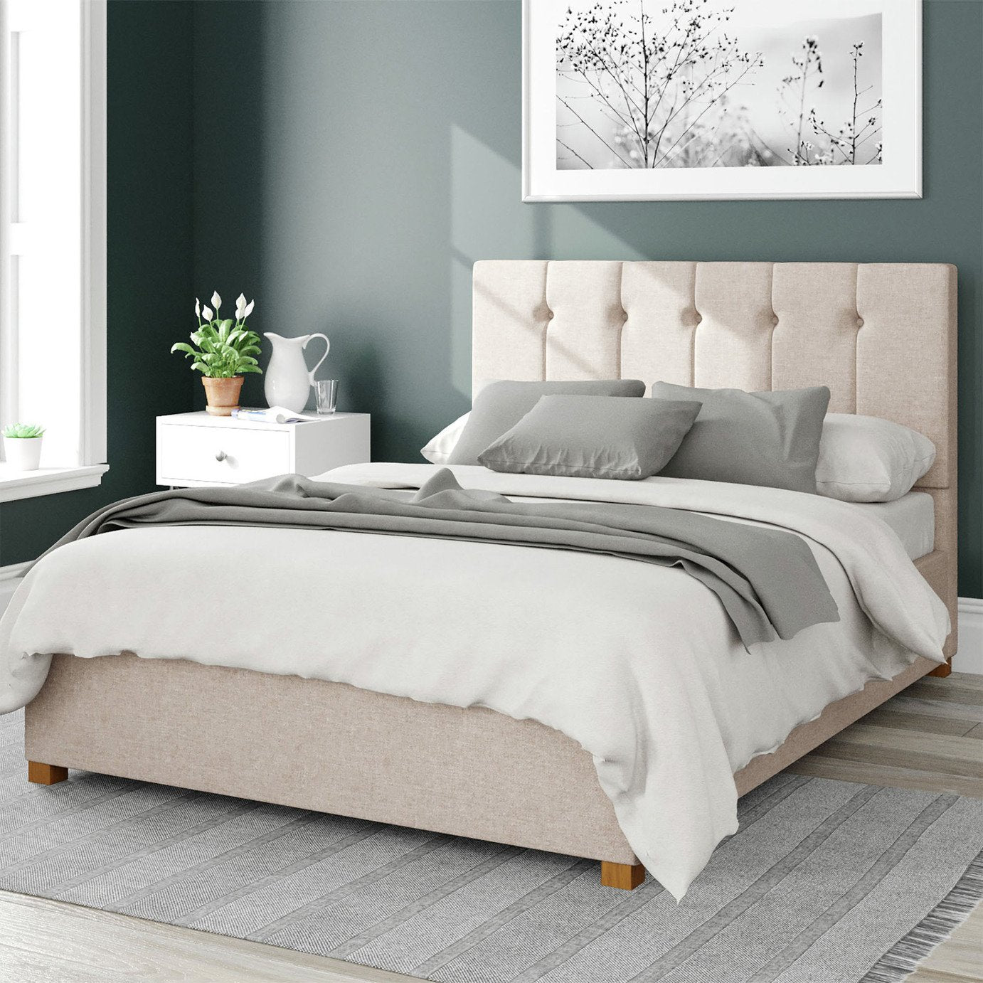 Aspire Ottoman Bedframe Double Natural - British product