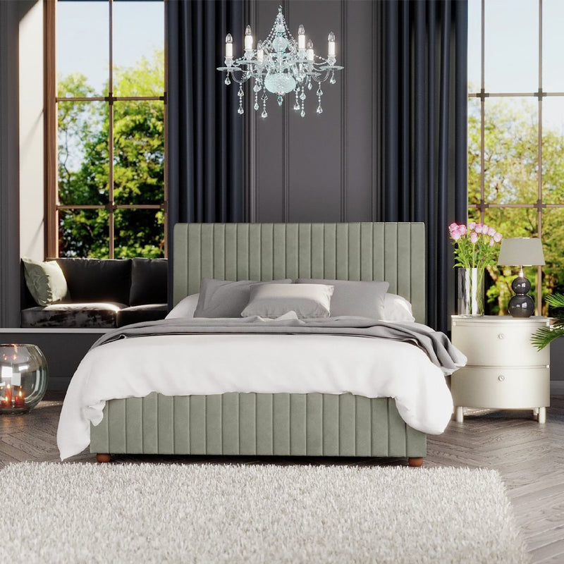 LLB Estella Velvet Superking Ottoman Bedframe Duck Egg, UK version