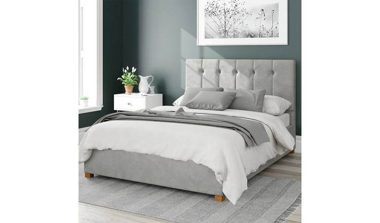 Aspire Double Ottoman Bedframe in Light Silver - British product