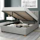 Aspire Hepburn velvet ottoman bedframe light silver kingsize - British product