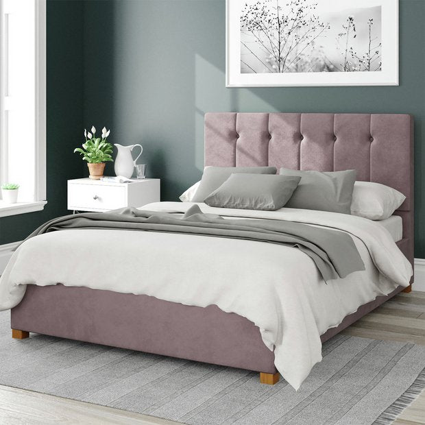Aspire Hepburn Velvet Kingsize Ottoman Bedframe Blush - British product