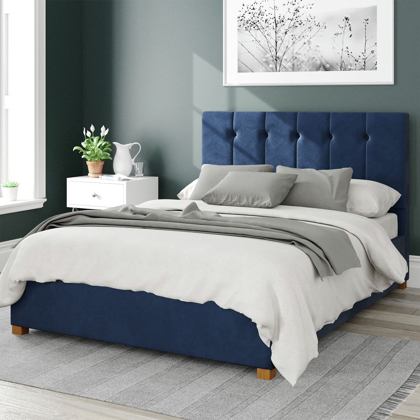 Aspire Double Ottoman Bedframe Navy - British product