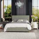 LLB Estella Velvet Ottoman Bedframe in Duck Egg, UK version