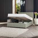 LLB Estella Velvet Ottoman Bedframe in Duck Egg, UK version