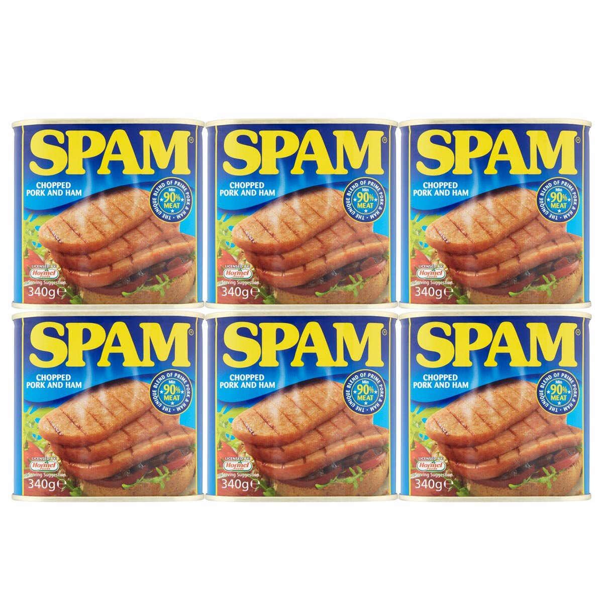 SPAM Original canned spiced ham 6x340g (British brand)