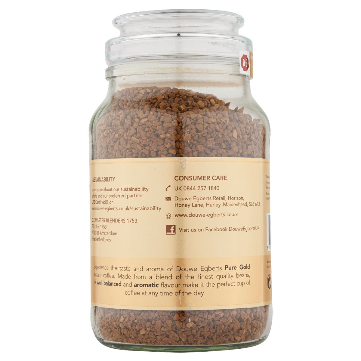 Douwe Egberts Pure Gold instant coffee granules 400g - British product