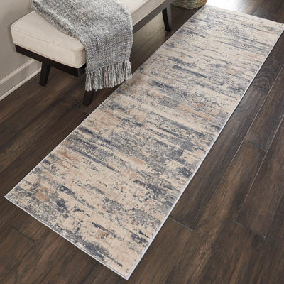 Nourison Rustic Textures Rustic Beige & Grey Runner 66 x 236 cm