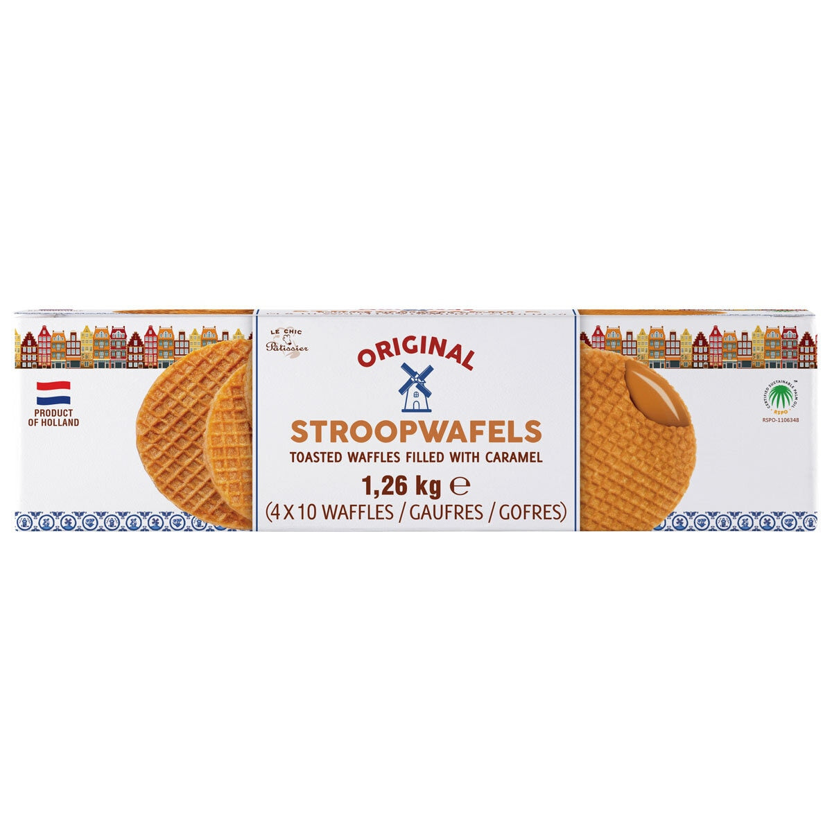 Le Chic Patissier Stroopwafels caramel syrup filled 40 pack, UK version