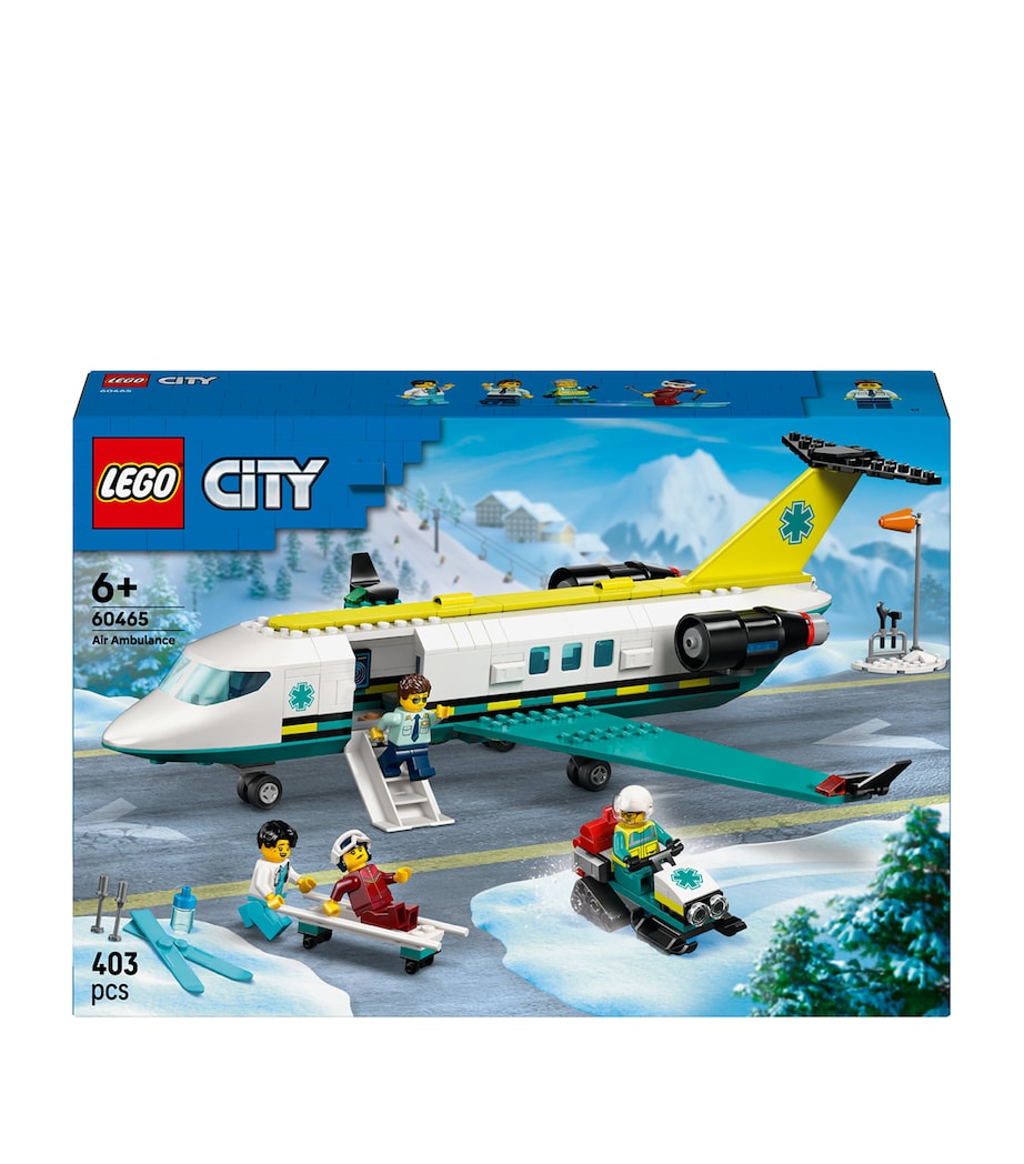 Lego emergency air ambulance airplane building set with 403 pieces, UK version