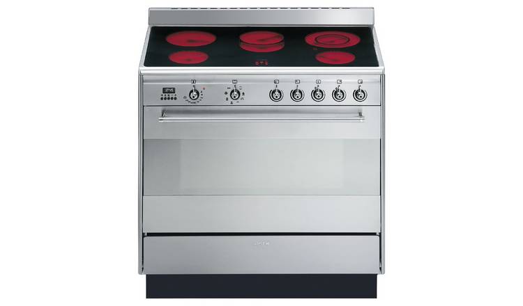 Smeg electric range cooker stainless steel 90cm (British brand)
