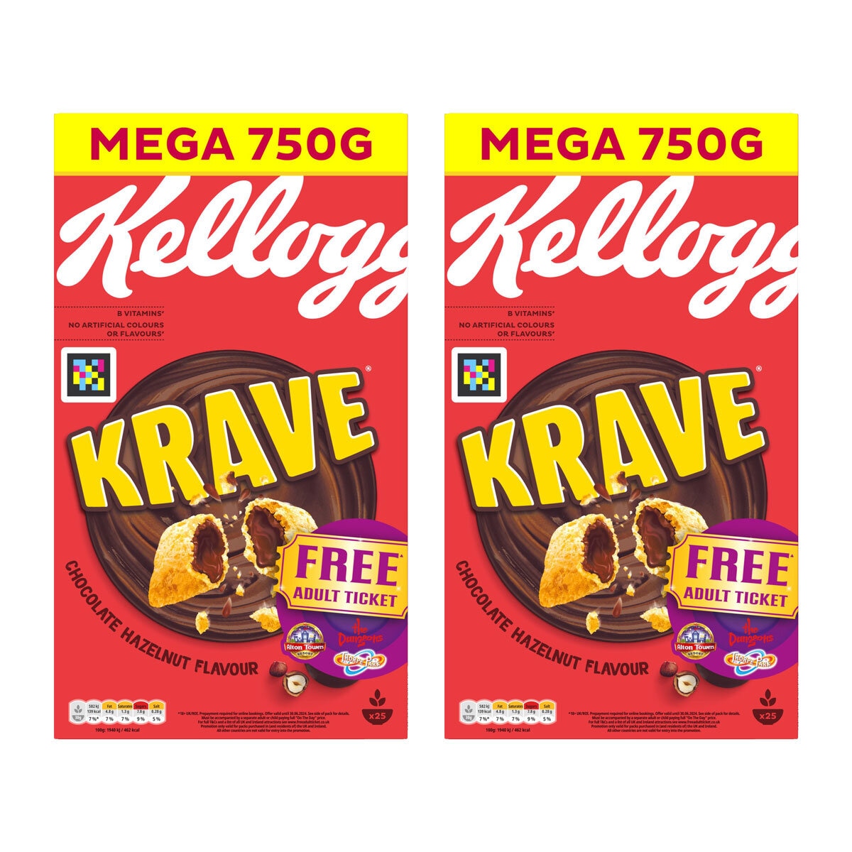Kellogg's Krave Chocolate Hazelnut cereal 2 x 750g, UK version