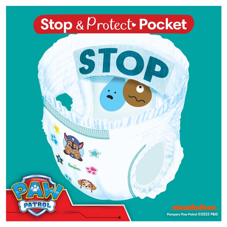 Pampers Baby Dry Nappy Pants Paw Patrol Size 5, imported from the UK