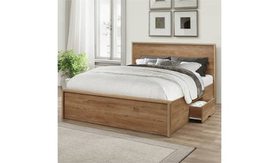 Birlea Stockwell Rustic Wood Effect Oak Bed Frame with Storage Drawers Double