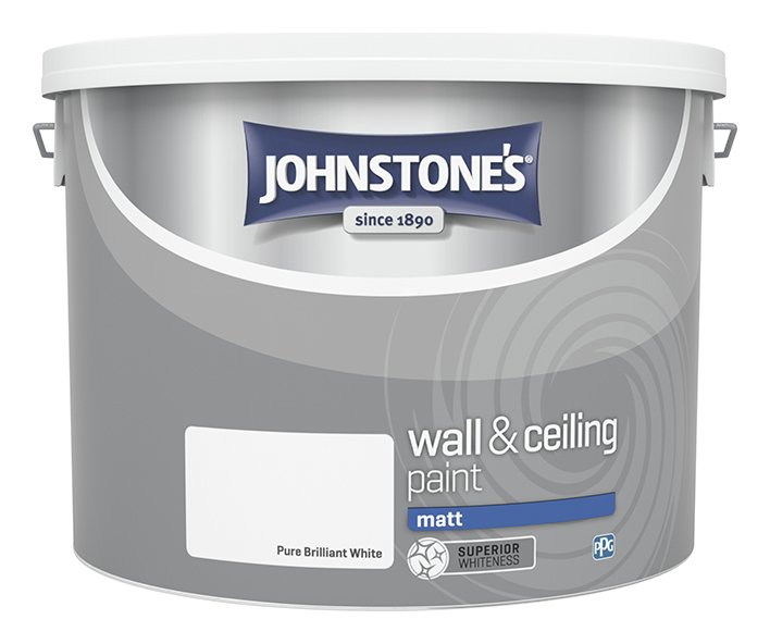 Johnstone's wall and ceiling matt paint Brilliant White 10L, UK version