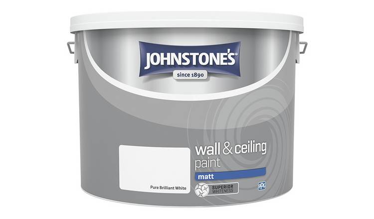 Johnstone's wall and ceiling matt paint Brilliant White 10L, UK version