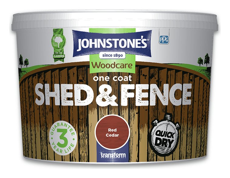 Johnstone's shed and fence paint Red Cedar 9L, UK version
