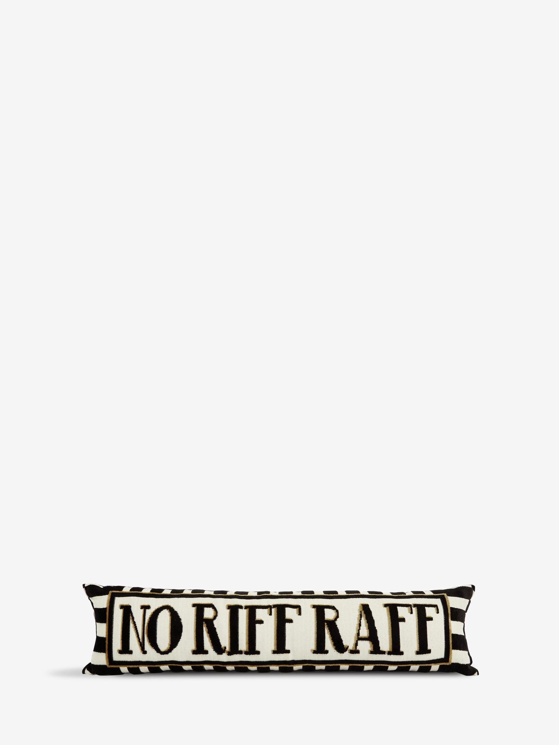 Black No Riff Raff cut velvet draught excluder 88cm - British product
