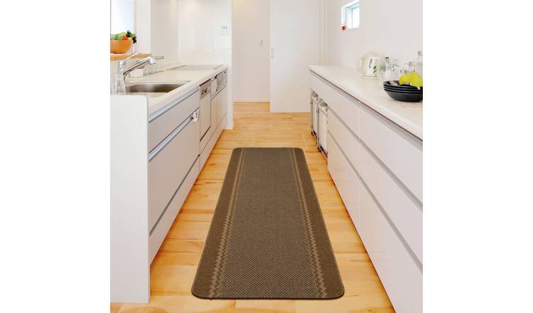 Kilkis textured brown flatweave runner 67x180cm, UK version