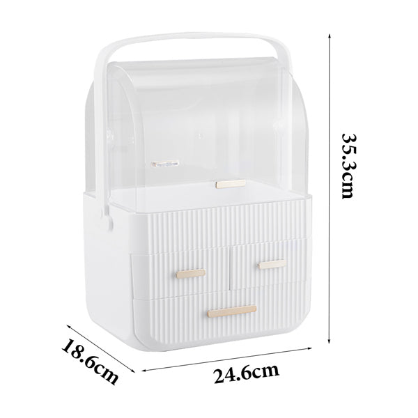 Livingandhome desktop cosmetics storage organiser white UK version