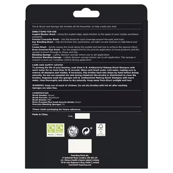 B. 7 Piece Brush and Sponge Set - British product