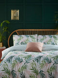 Furn Green Bali Palm reversible duvet cover and pillowcase set - British product