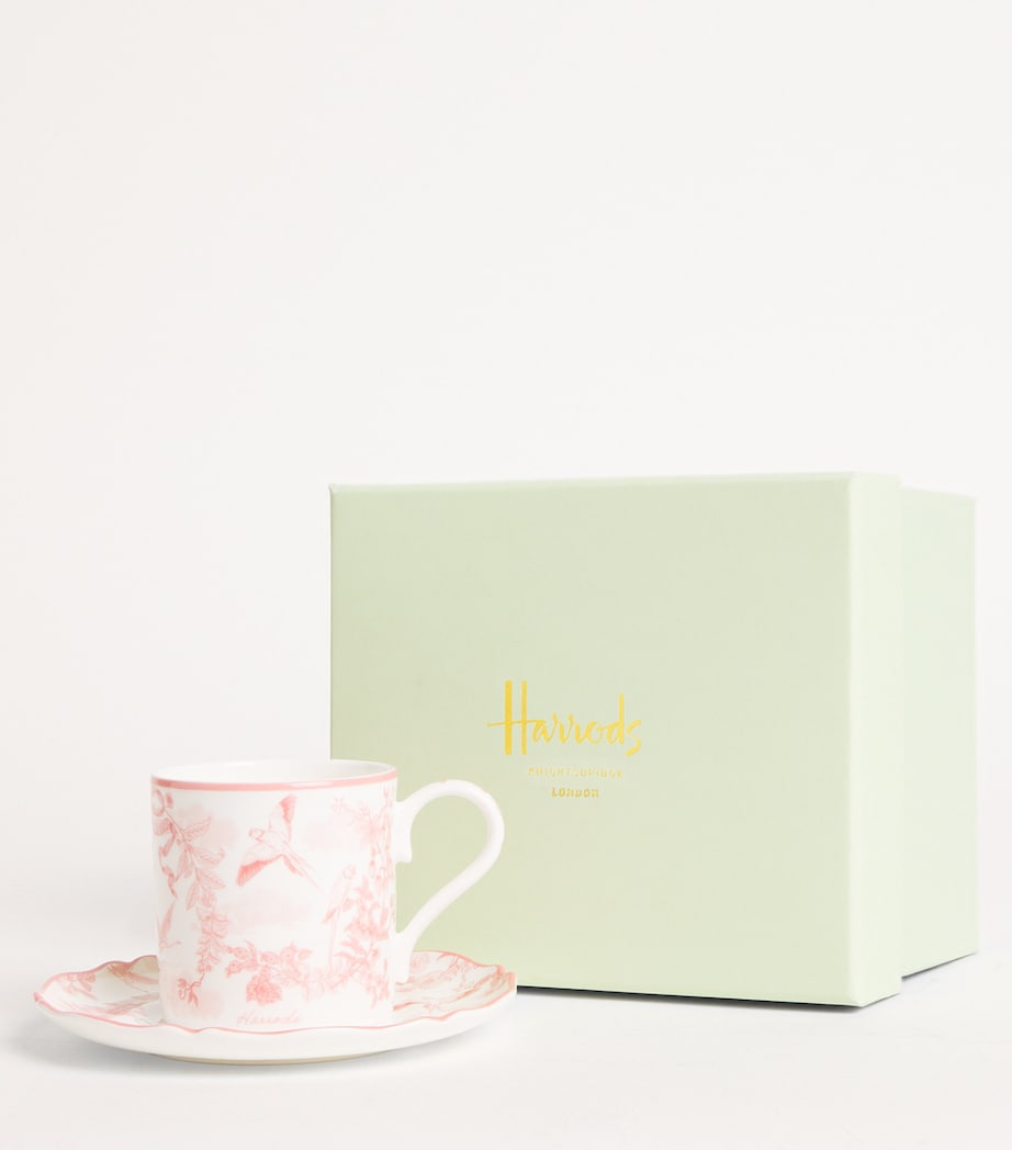 Harrods Fine Bone China Toile Espresso Cup and Saucer