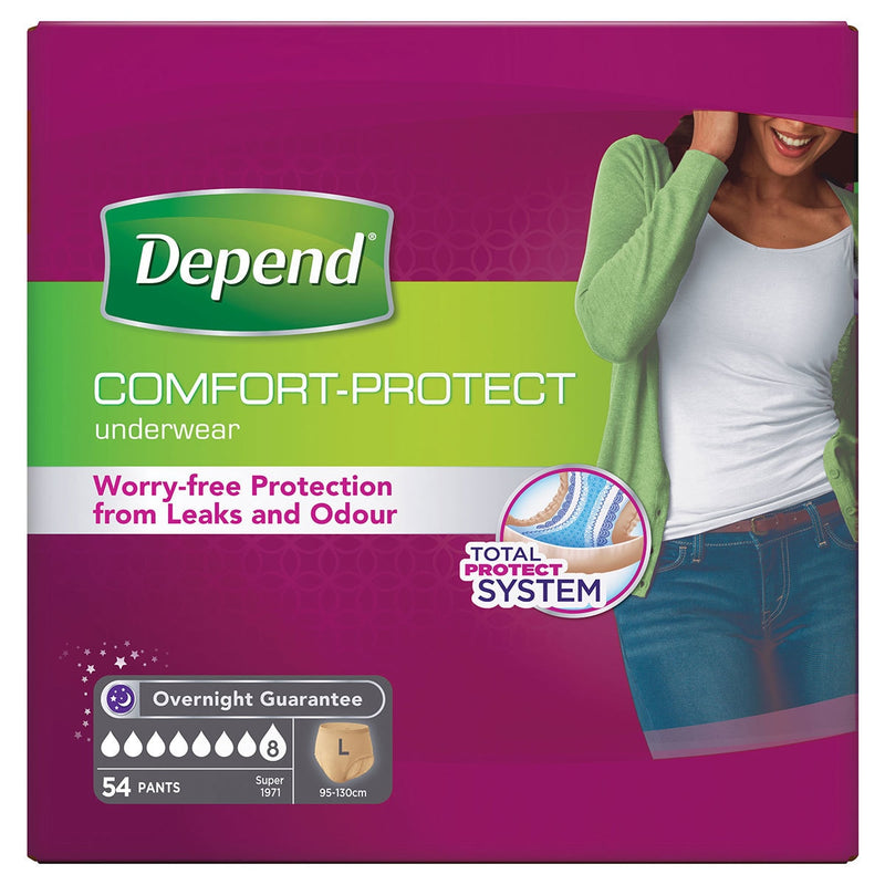Depend women's incontinence underwear large 54 pack - British product