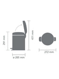 Brabantia Platinum NewIcon Pedal Bin 5L - British product