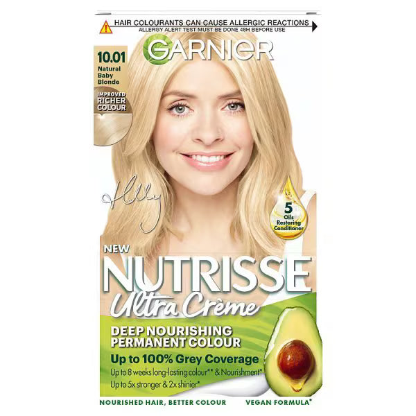Garnier Nutrisse 10.01 Natural Baby Blonde permanent hair dye, UK version