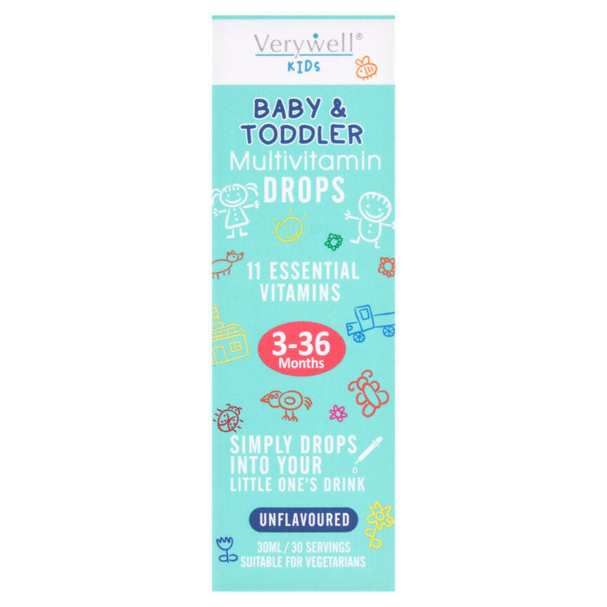 Verywell Kids Baby & Toddler Multivitamin Drops Unflavoured 30ml GOODS ASDA   