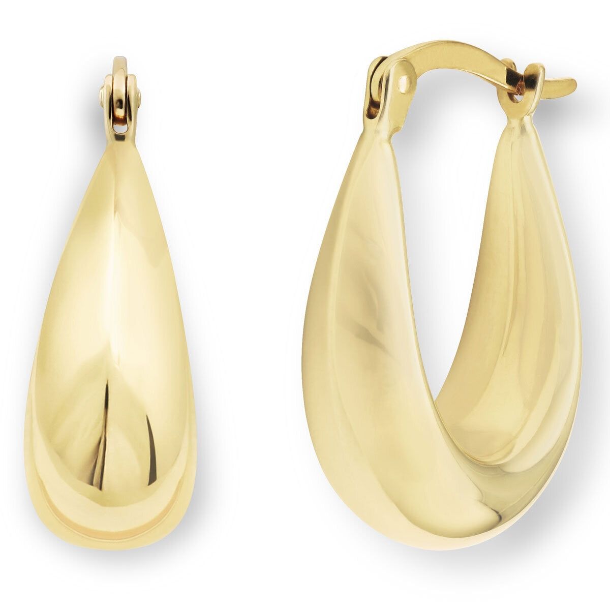 14ct Yellow Gold Teardrop Hoop Earrings - McGrocer