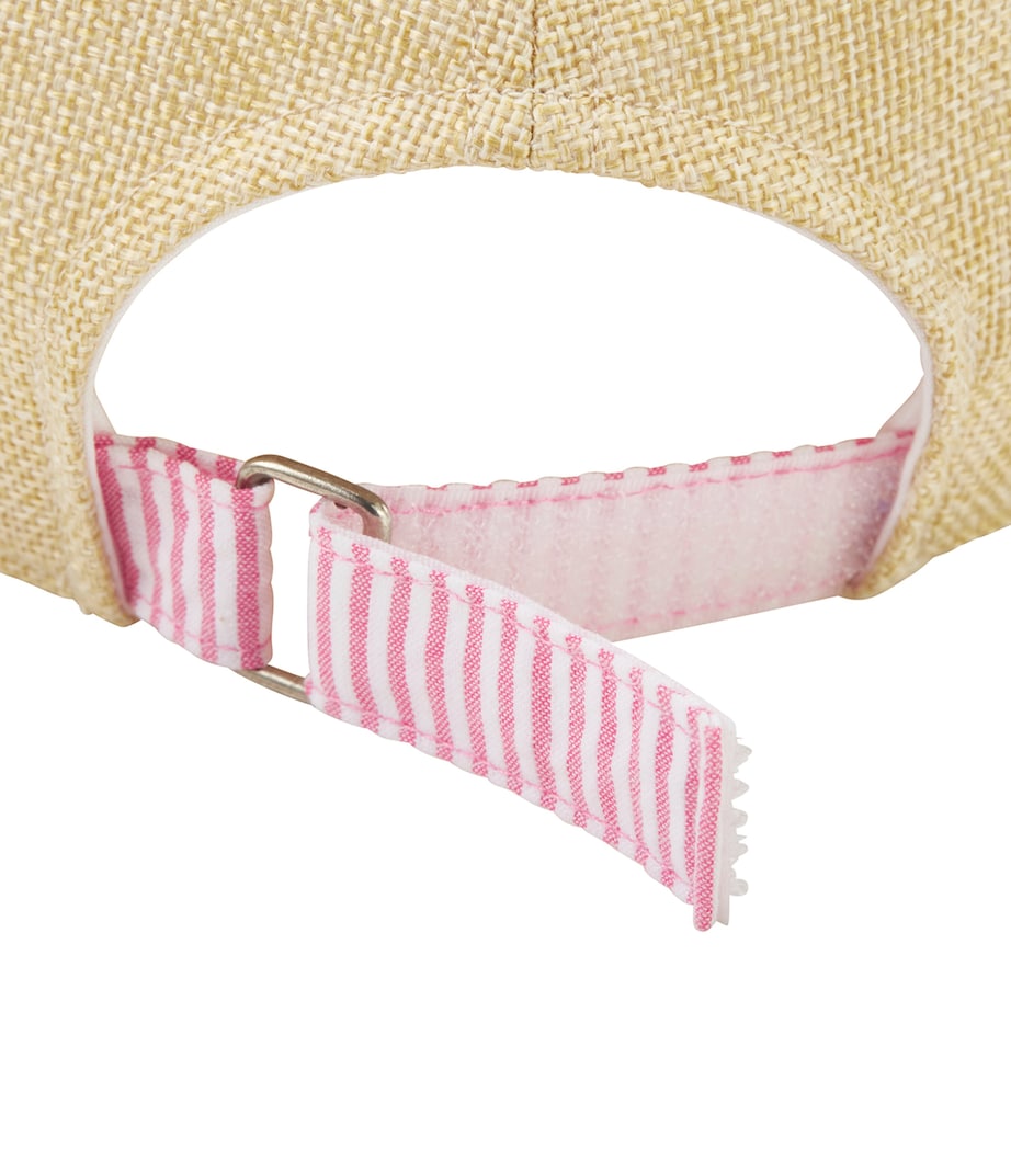 Miki House cotton cap with adjustable strap and appliqués, imported from the UK