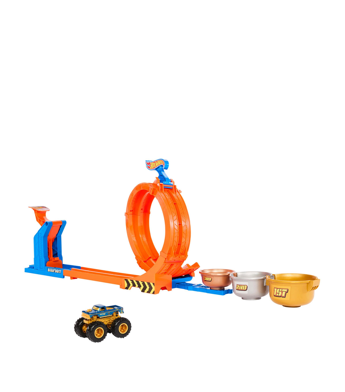 Hot Wheels monster truck Loop-and-Flip Trophy Challenge set, UK version