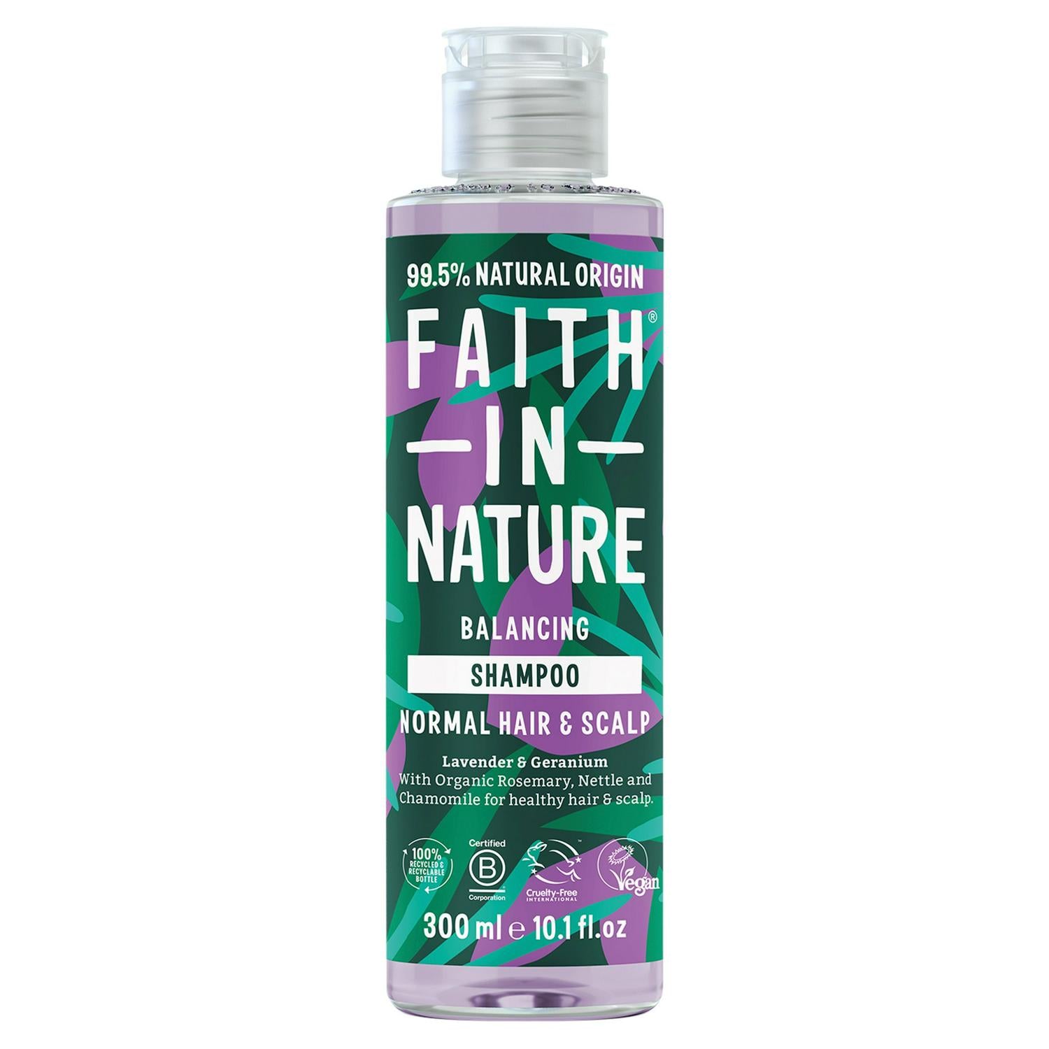 Lavender and Geranium Shampoo for Normal Hair and Scalp 300ml
