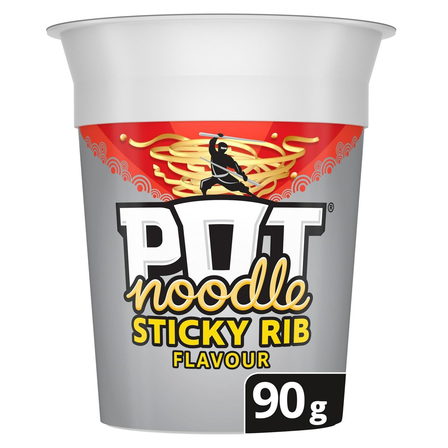 Pot Noodle Sticky Rib Instant Noodles 90g, imported from the UK