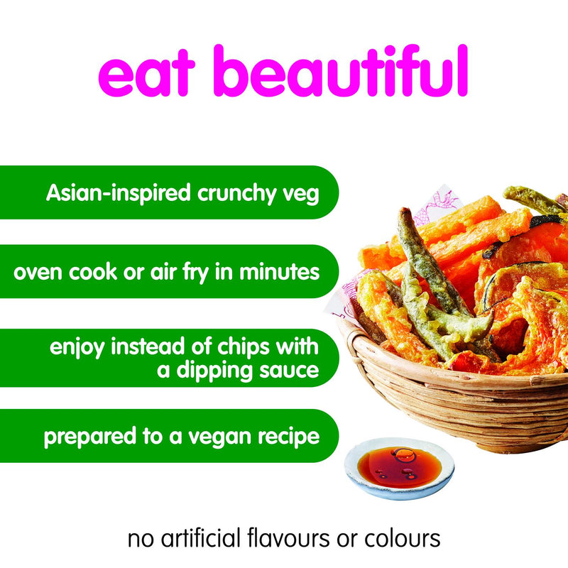 Itsu Vegetable Tempura Fries 350g frozen pack, UK version