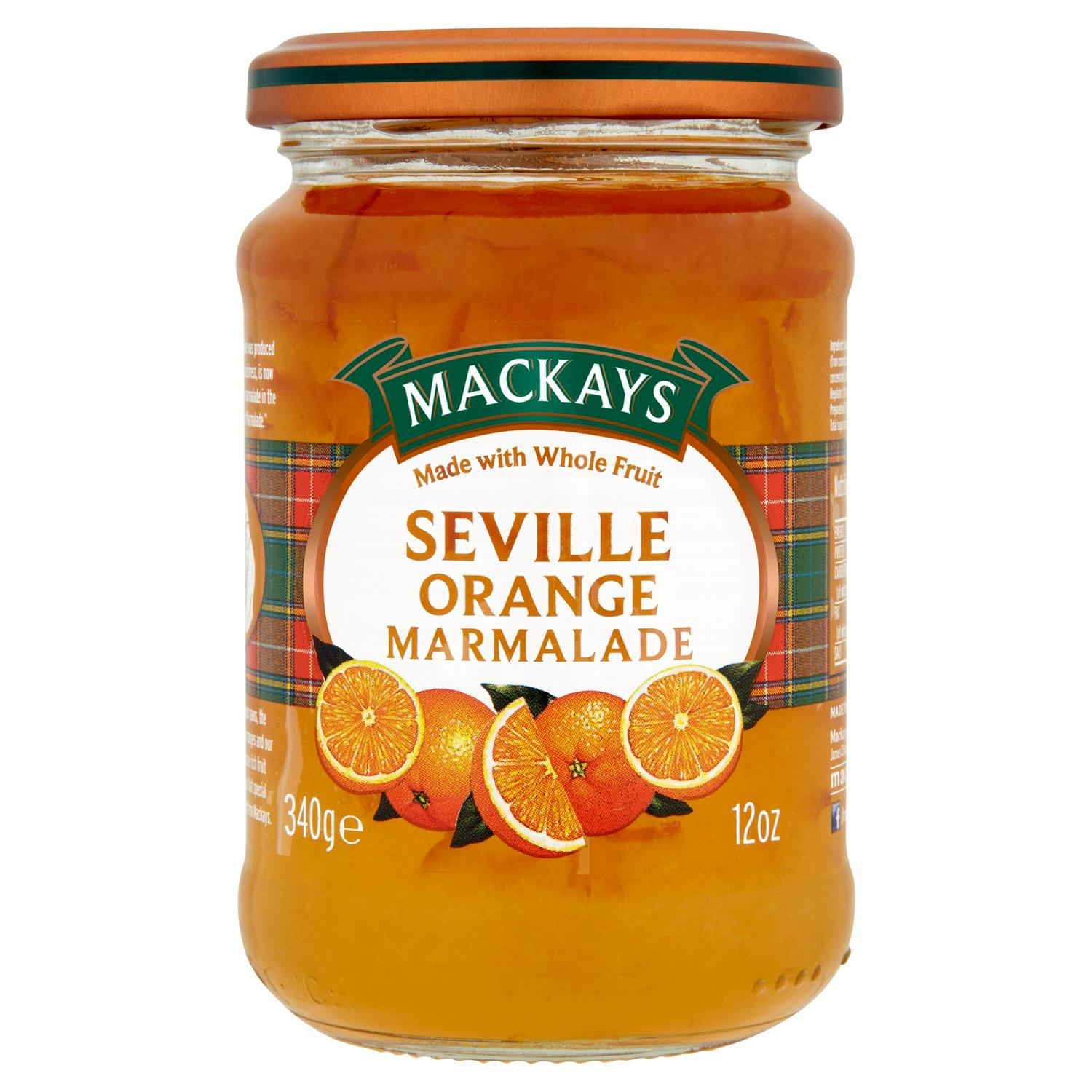 Mackays Seville Orange Marmalade 340g, imported from the UK
