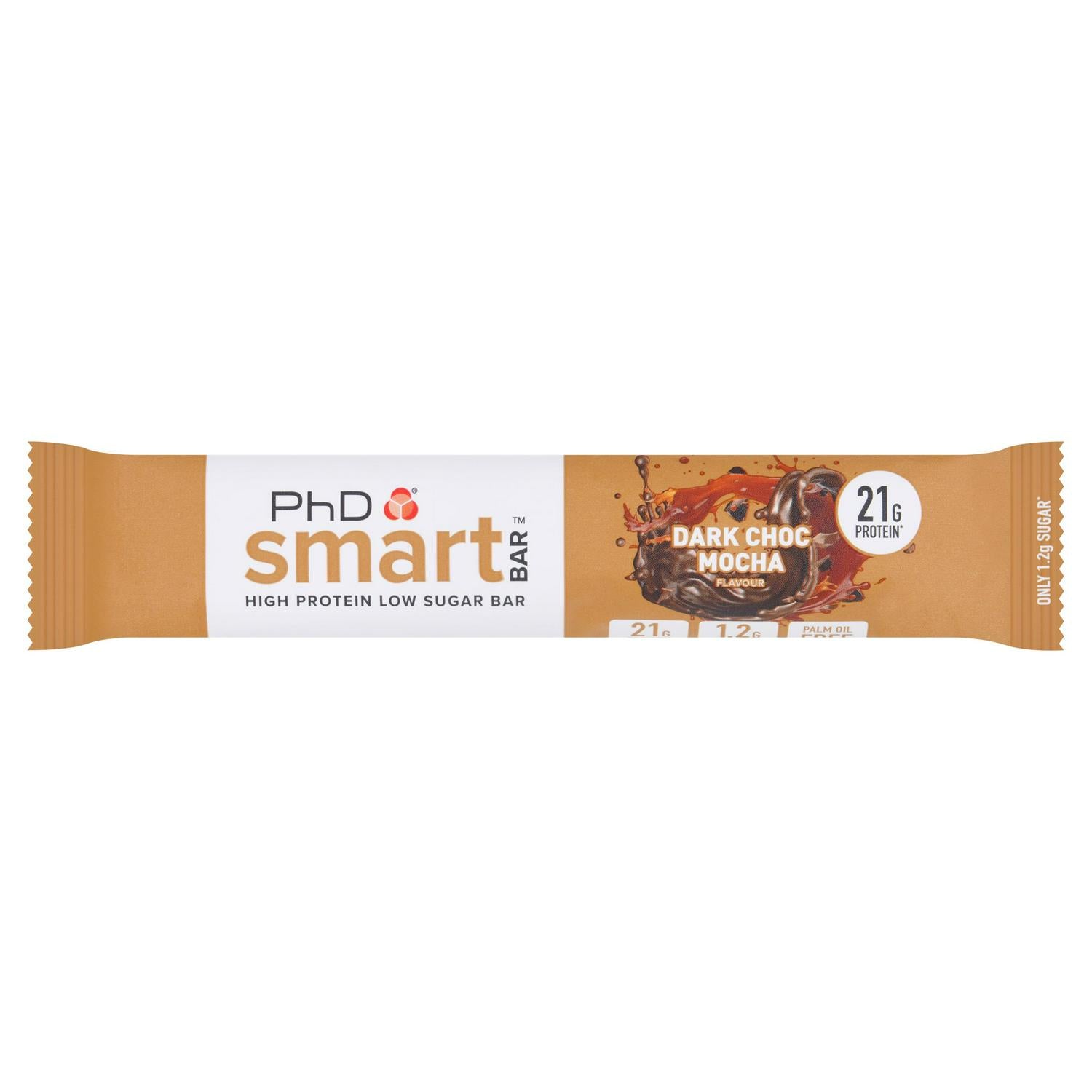 PhD Smart Bar Dark Choc Mocha 64g, imported from the UK
