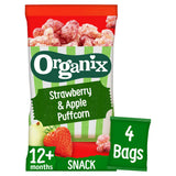 Organix Strawberry Apple Puffcorn 4x10g, imported from the UK