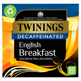 Twinings English Breakfast Decaffeinated Tea Bags 80 count 218g (British brand)
