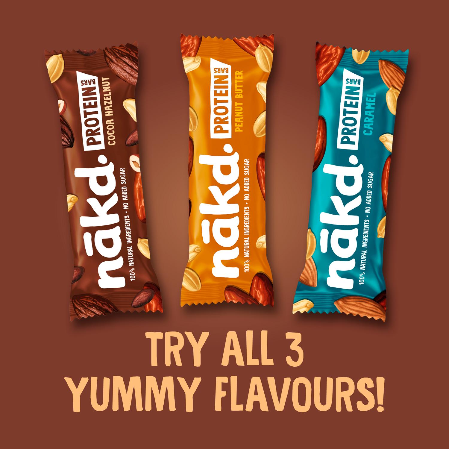 Nakd Cocoa Hazelnut Protein Bar 45g, imported from the UK