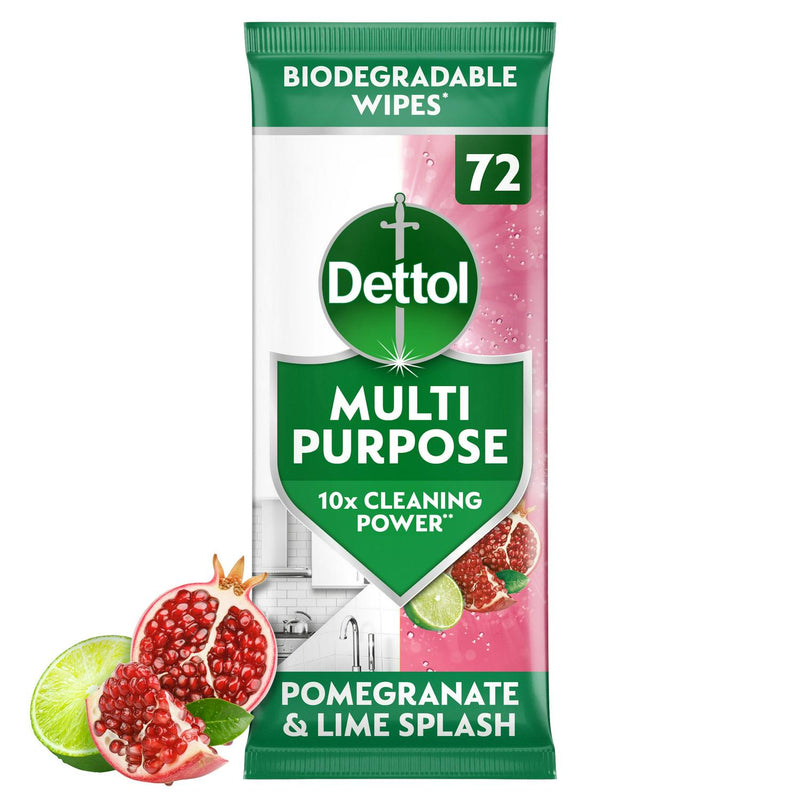 Dettol Antibacterial Large Multipurpose Cleaning Wipes Pomegranate x70