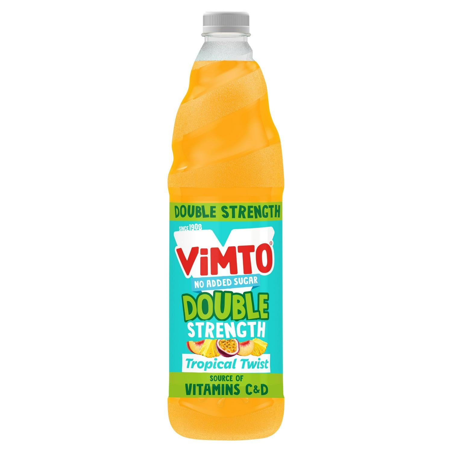 Vimto Double Strength Tropical Twist Squash 725ml Bottle (British brand)