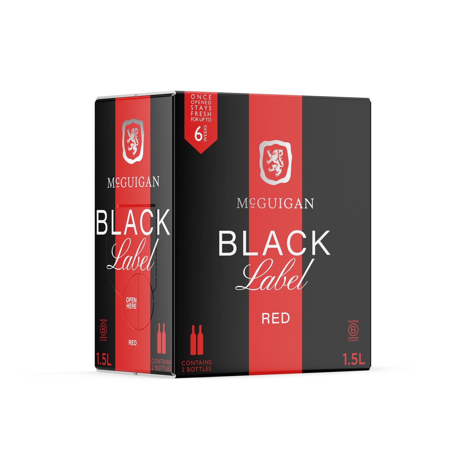 McGuigan Black Label red wine 1.5L, imported from the UK