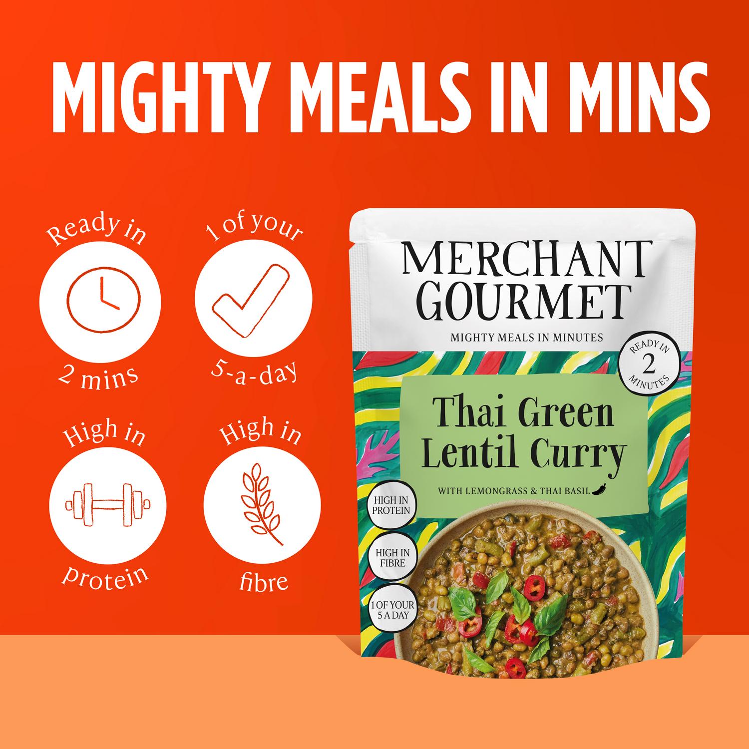 Merchant Gourmet Thai Green Lentil Curry 280g (British brand)
